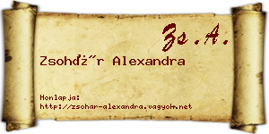Zsohár Alexandra névjegykártya