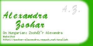 alexandra zsohar business card